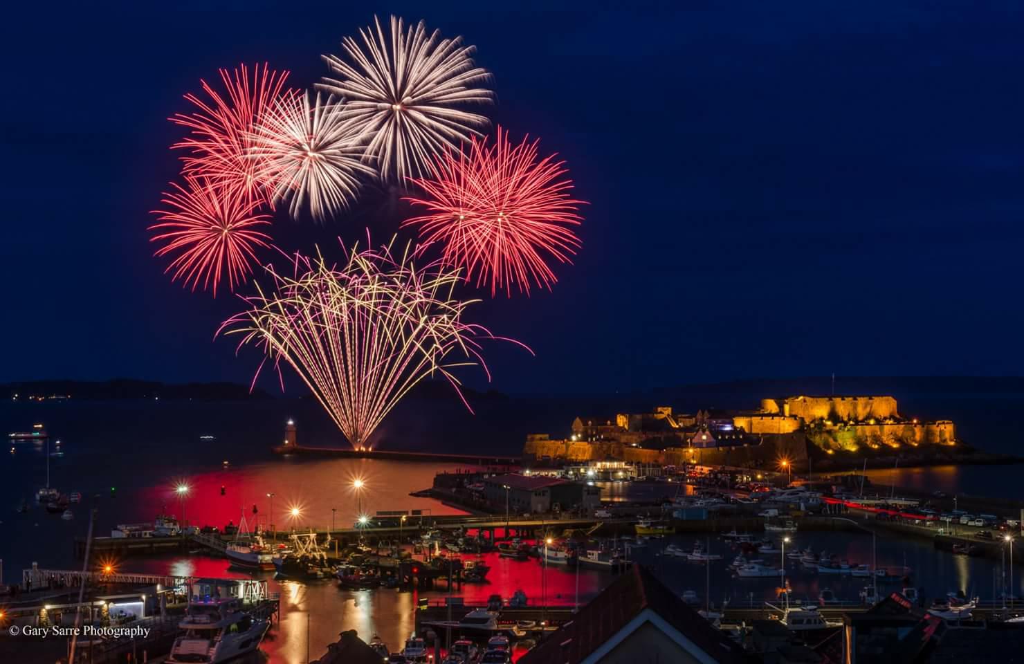 Fireworks over Castle Cornet, St Peter Port, Guernsey